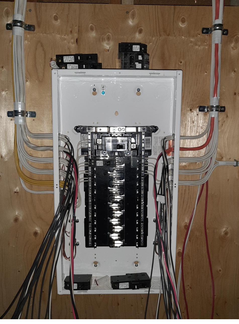 Residential electrical panel, wired and labelled